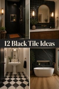 12 Elegant Black Tile Bathroom Ideas