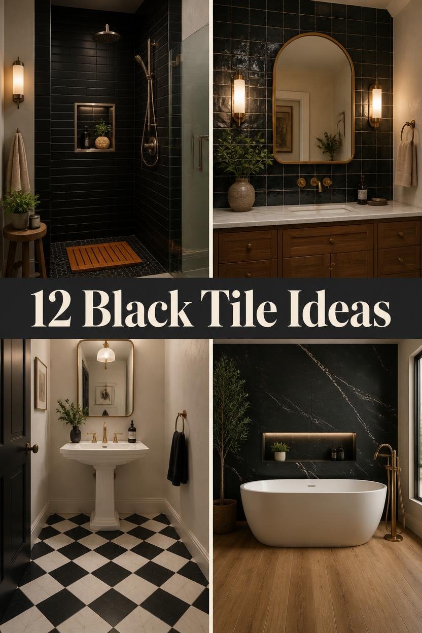 12 Elegant Black Tile Bathroom Ideas