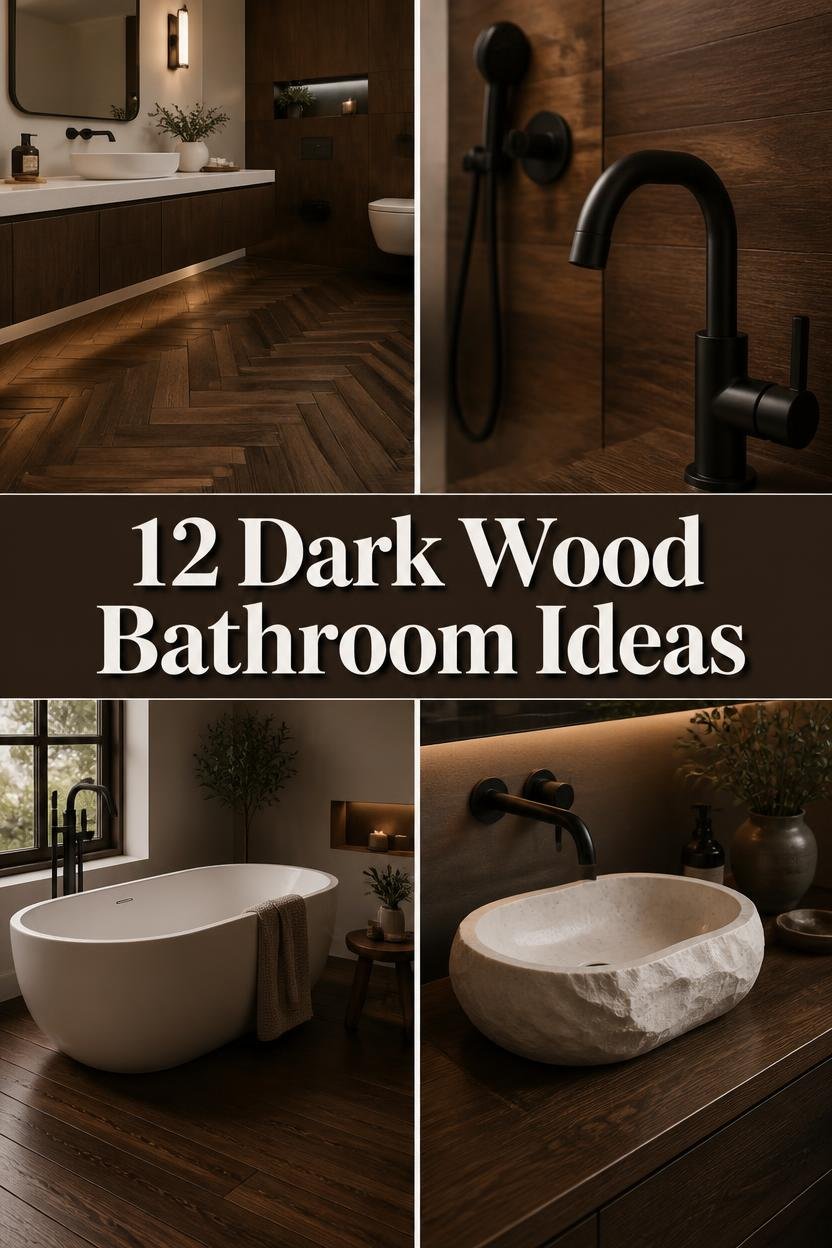 12 Spa-Like Dark Wood Floor Bathrooms That Look Instantly Expensive