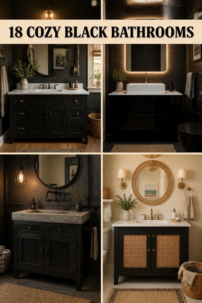 18 Cozy Black Cabinet Bathrooms Straight Out of a Magazine