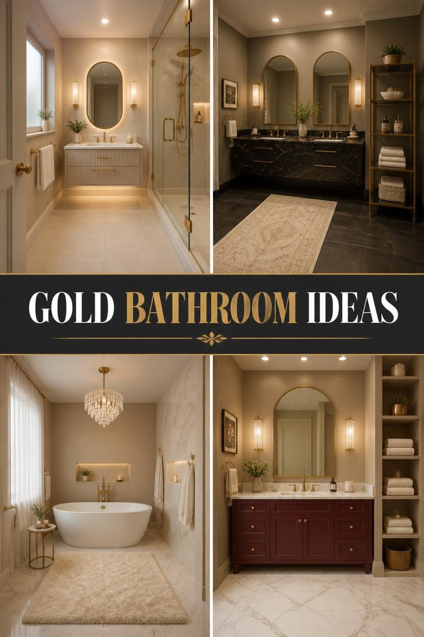 10 Luxurious Gold Bathroom Ideas