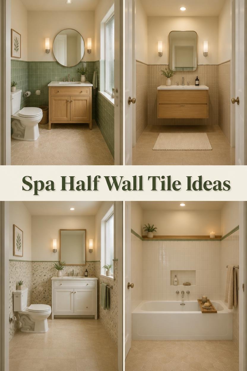 10 Spa-Like Half Wall Tile Bathroom Ideas That Feel Pricey