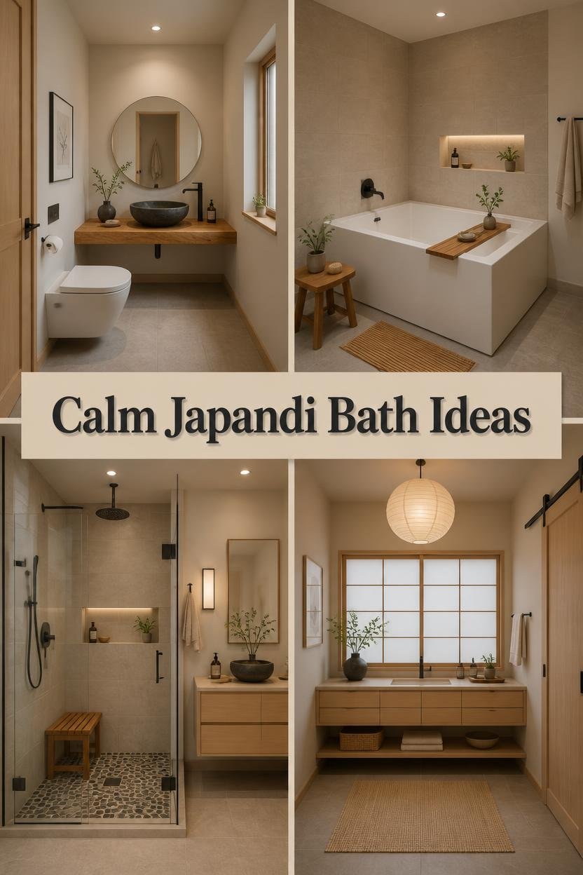 20 Calm Japandi Bathroom Ideas for Small, Busy Spaces