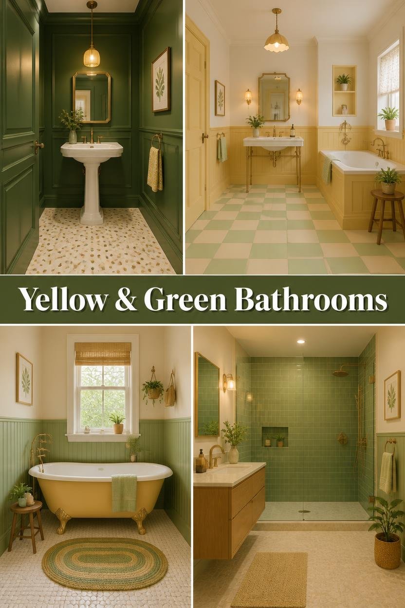 20 Chic Yellow and Green Bathroom