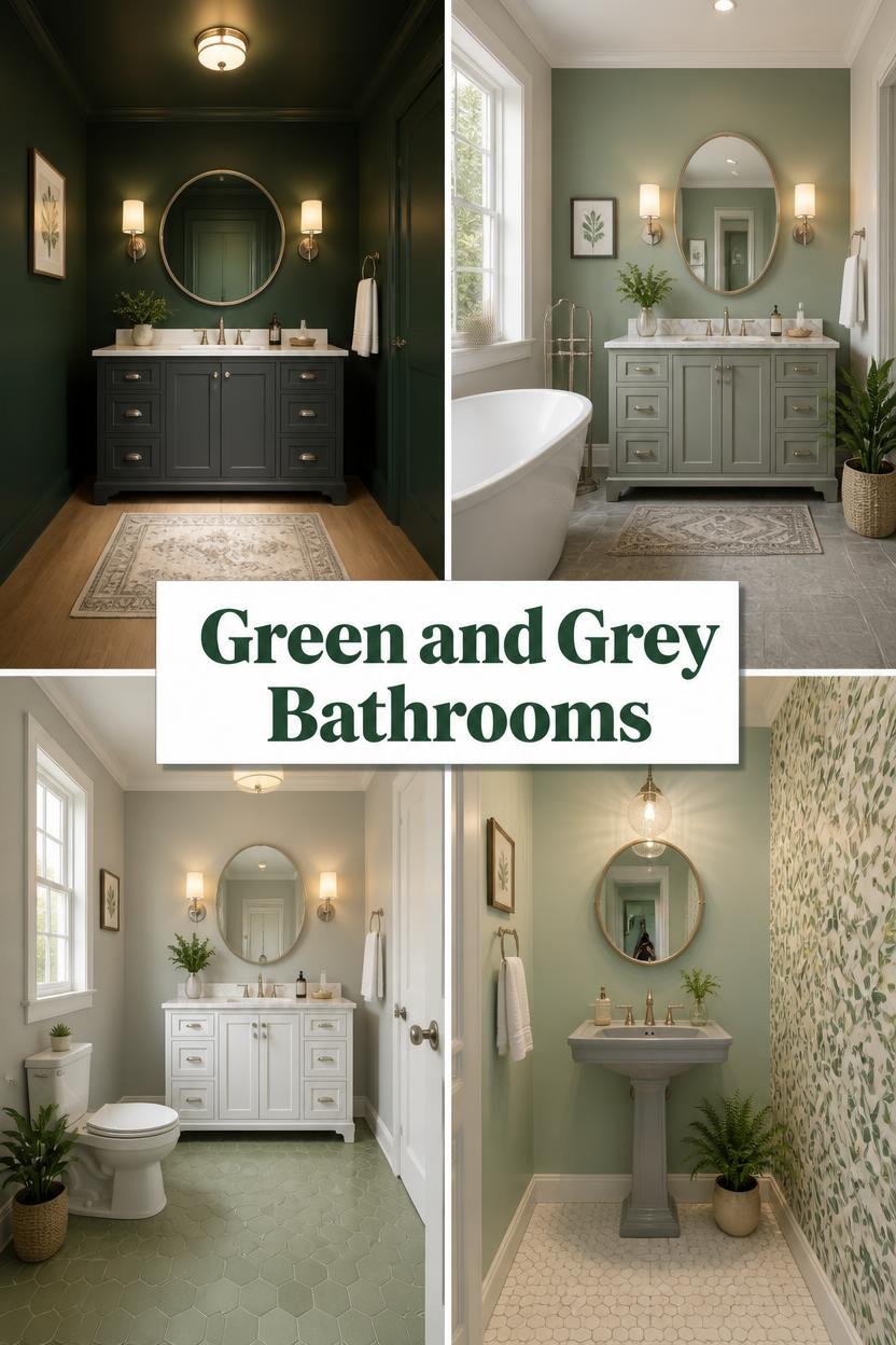 20 Green and Grey Bathroom Ideas That Look Magazine-Ready